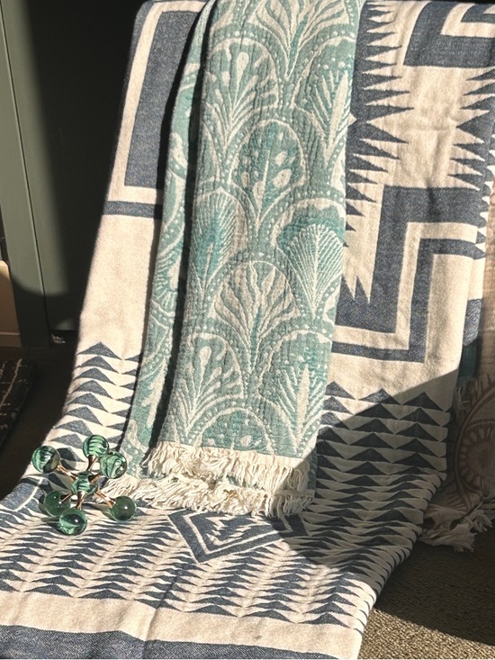 Vitamin A Other - Succulent Swim Sarong Coverup Skirt Teal Green Ecru White Modern Woven 38 “